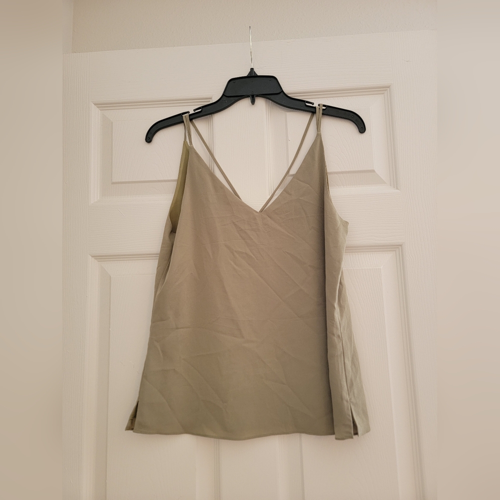 Forever New Women's Strappy Olive Green V-Neck Camisole Top Size 4